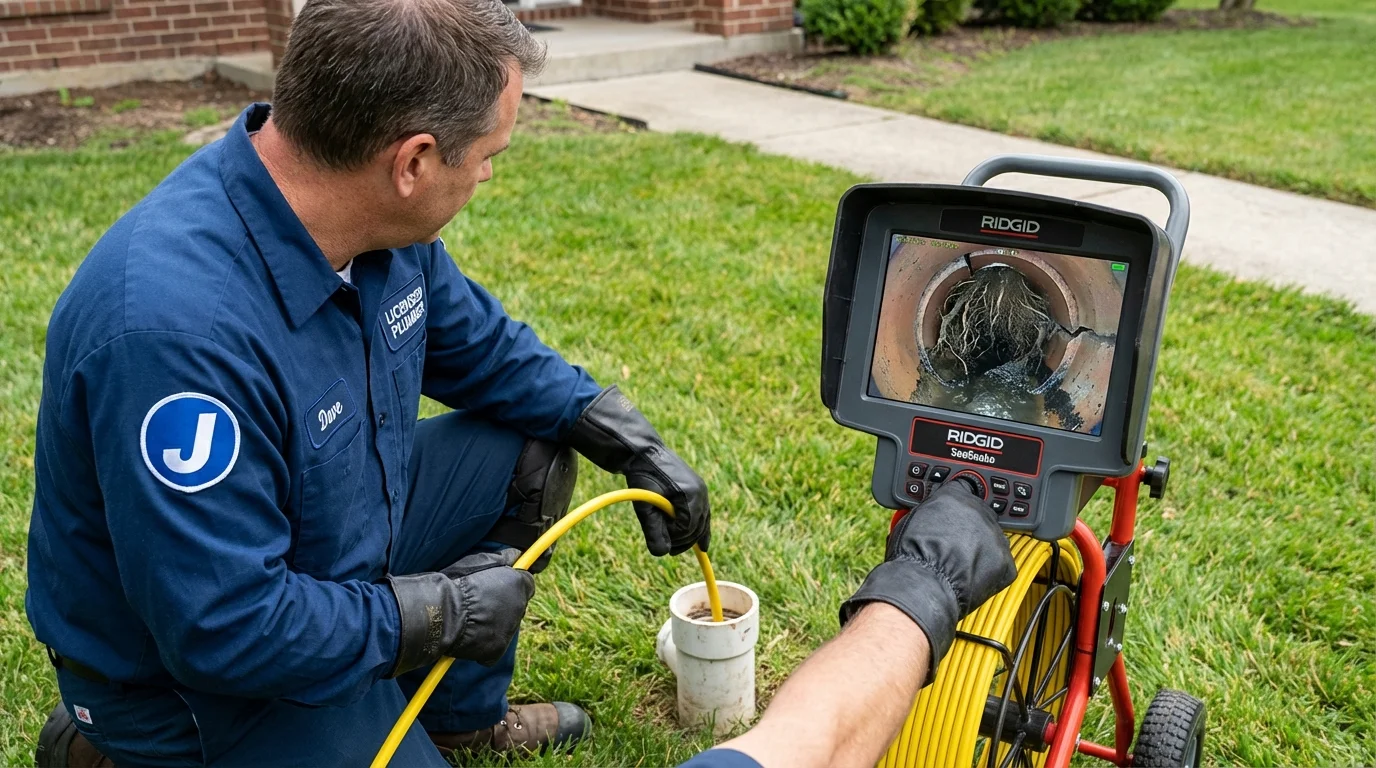 Sewer camera inspection being performed by Johns Plumbing LLC in Paulina