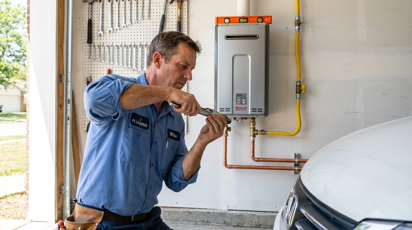 Tankless water heater installation by a Johns Plumbing LLC plumber in Paulina